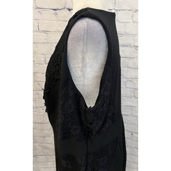 Jennifer Lopez JLo Womens Plus Black Lace Overlay Ponte Sheath Dress 18W - Picture 4 of 9